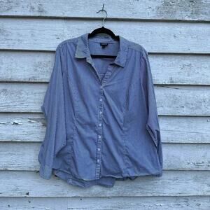 Torrid , navy and white striped button down women’s size 3